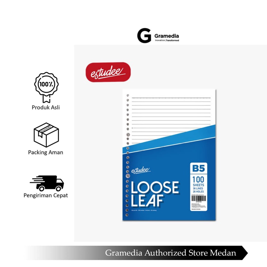 

Gramedia Medan - Estudee Loose Leaf Garis B5-100