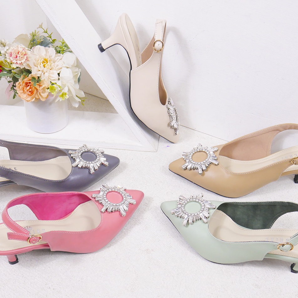 Bernx's Shoes - Sepatu Pesta Pengantin Widya Slingback Heels 5 cm