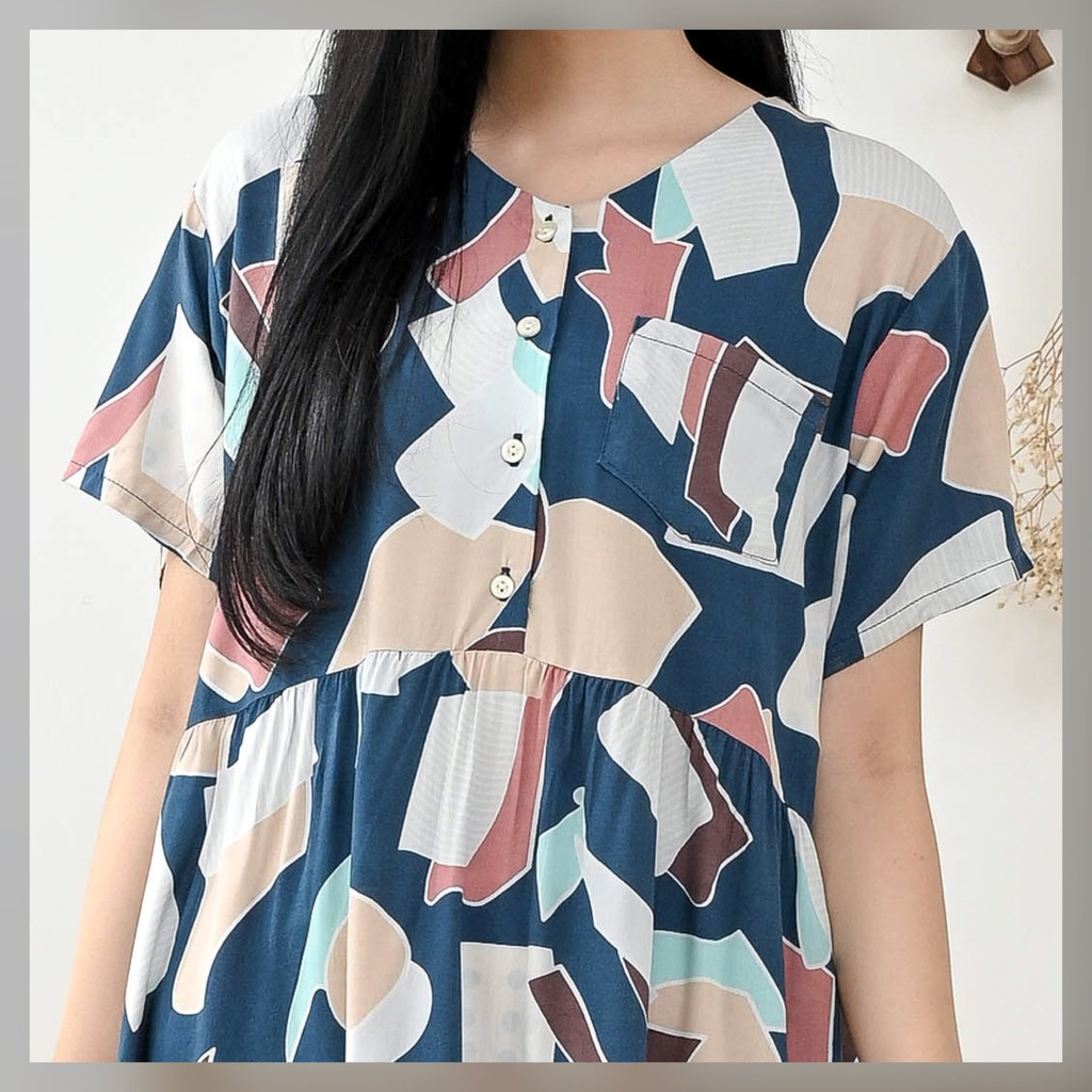 Julia Nightdress - Piyama / Daster Rayon Premium by RAHA Sleepwear-Puzzle