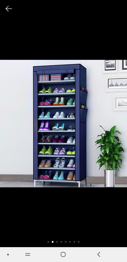 Nfs007 Rak Sepatu 10 Tingkat Cover Debu Rak 10 Susun 9 Ruang