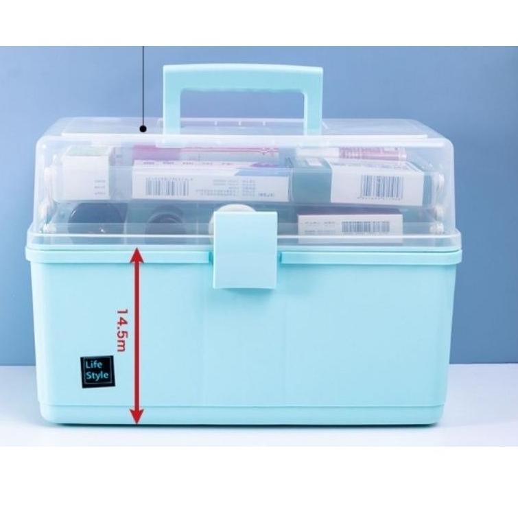 [KODE 6WYVQ] Kotak Obat P3K Susun 3 Portable Box Sekat Tingkat | Storage Multi Layer Tool Box Tamiya