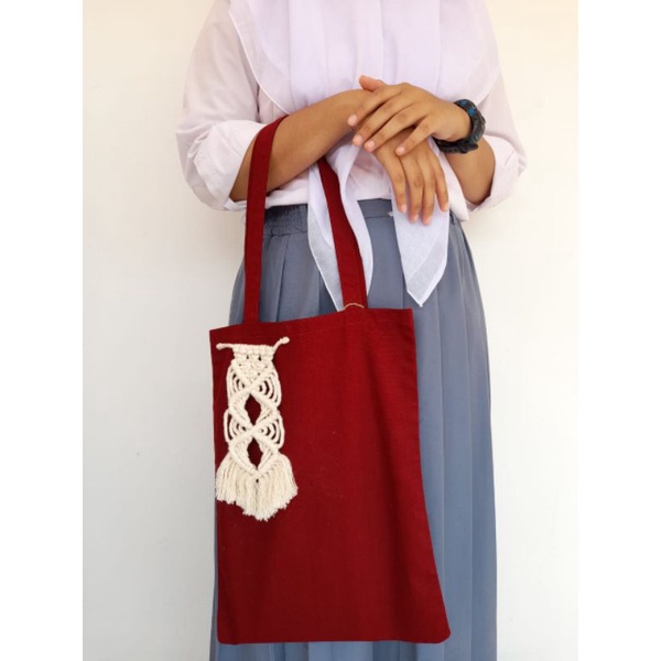 TOTEBAG MACRAME/TOTEBAG CANVAS/MACRAME GIFT