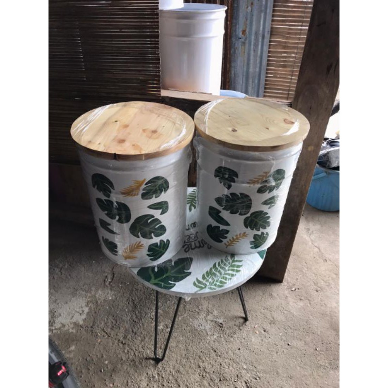 Furniture kursi tong/stool tong lukis kekinian