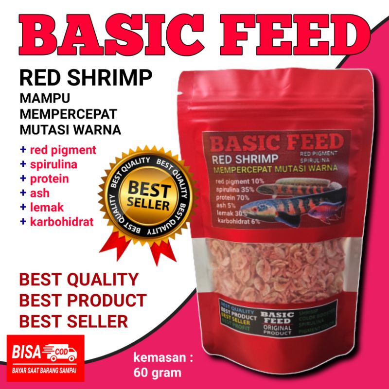 super red shrimps | udang kering merah | makanan ikan | pakan ikan predator arwana louhan red sampit