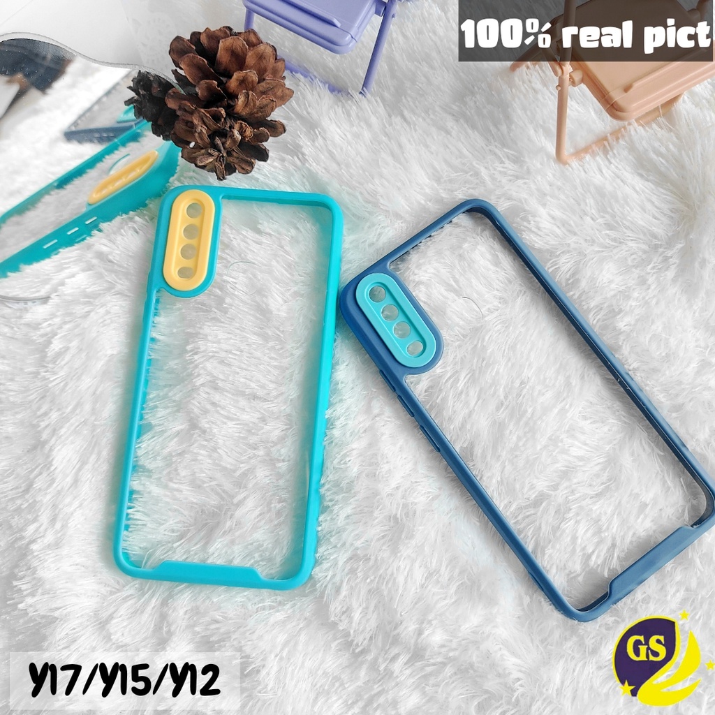 VIVO Y01 Y17 / Y12 / Y15 / Y11 Y91 / Y93 / Y95 Y91C / Y1S Y21 / Y21S Y20 / Y20i Y15S Y75 5G Y76 Case Candy Pastel Bumper Shockproof Macaron Plating Acrylic Casing