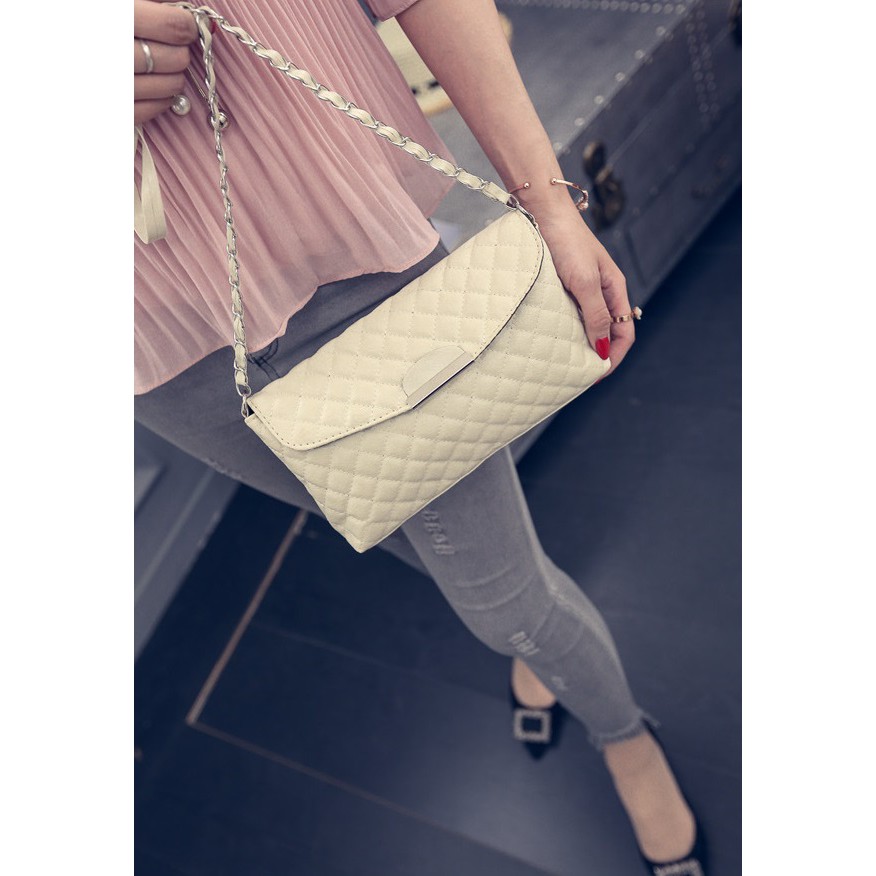 tas slempang clutch kulit retro shoulder chain clutch bag (2G4) bta100