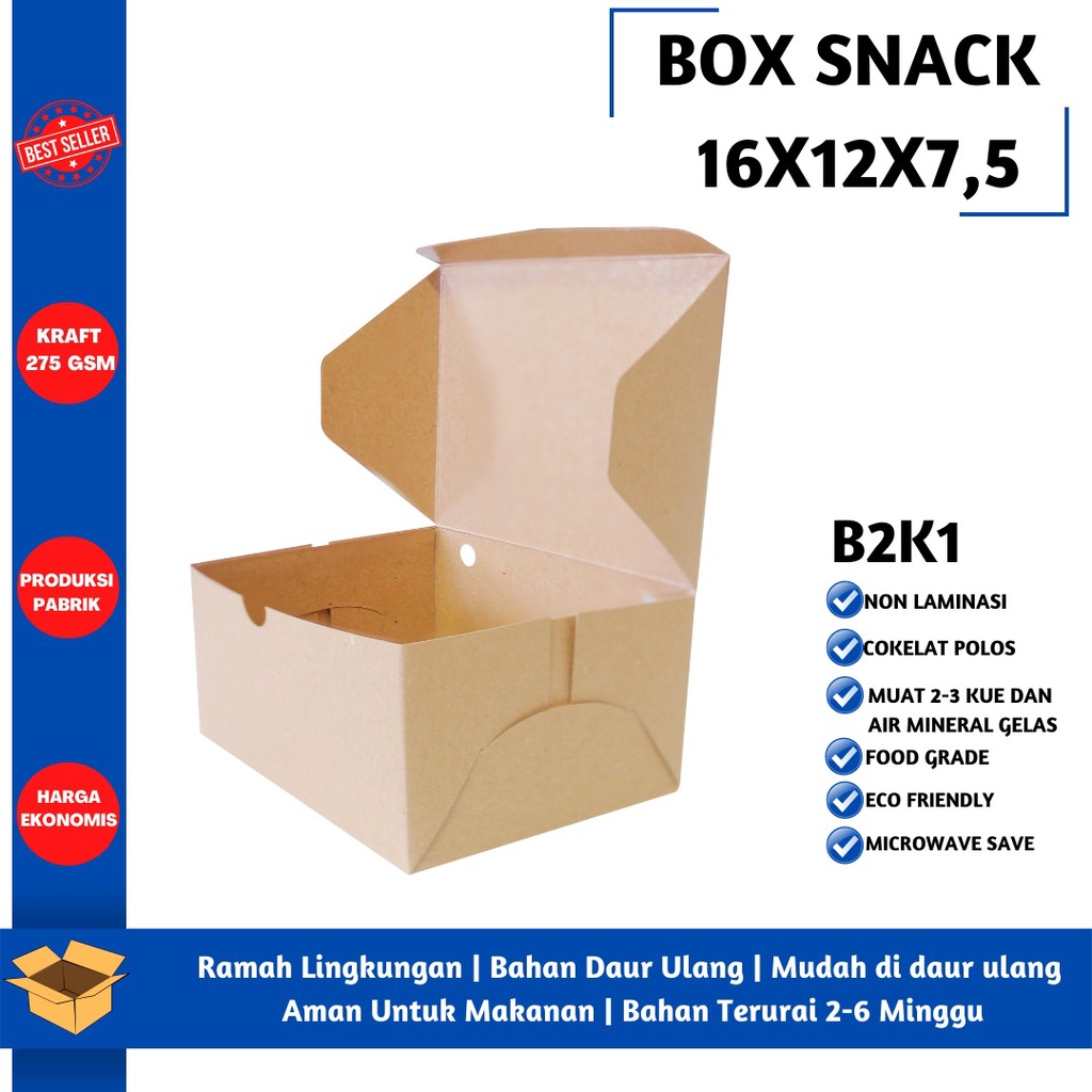 Box Snack Dus Roti Snack Box 16x12 (B2K1-Non Laminasi)