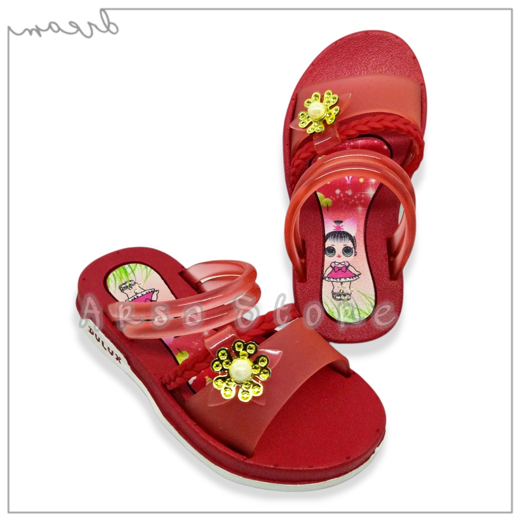 Sendal Karet LOL Anak Perempuan Import / Sandal Selop Jelly Anak Cewek Umur 2 - 8 Tahun Terbaru