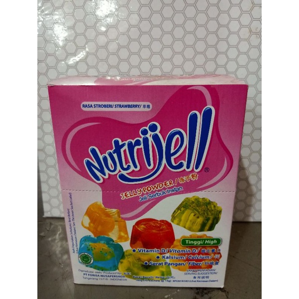 

NUTRIJEL JELLY POWDER / JELI SERBUK INSTAN RASA STOBERI 180GR 1 BOX ISI 12 SACHETS