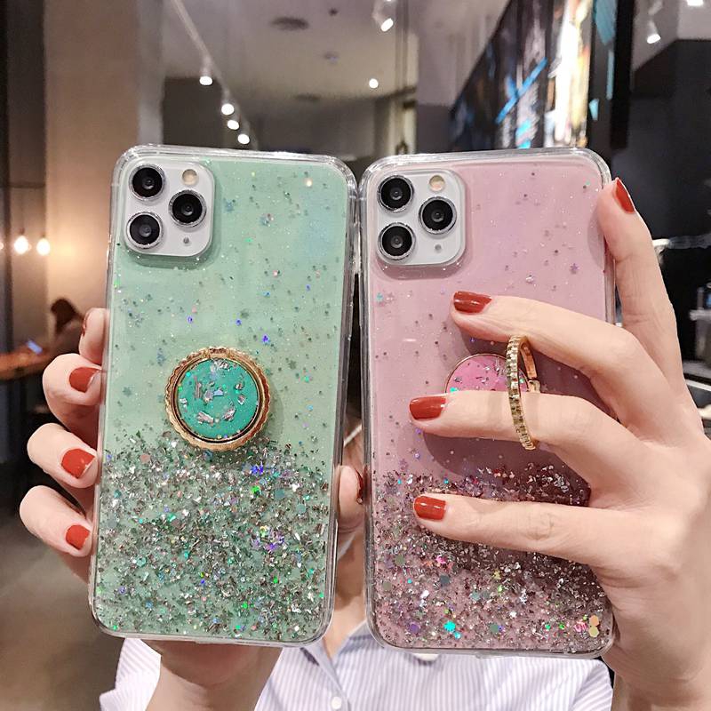 Hot Sale！Soft Case OPPO A5 A9 2020 A15 A15s A93 Reno4 F Reno 5F A3S Realme C1 A7 A5S A12 A37 Neo 9 F9 Pro Shining Ring Casing Xiaomi Redmi Note 10 Pro