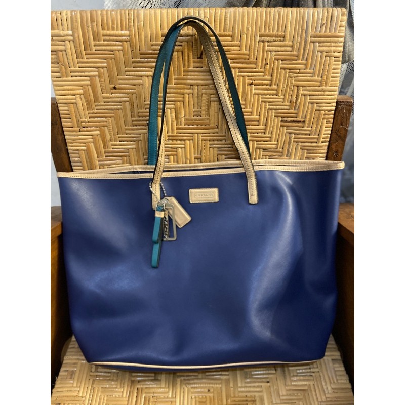 Coach Tote Bag Blue Biru Preloved