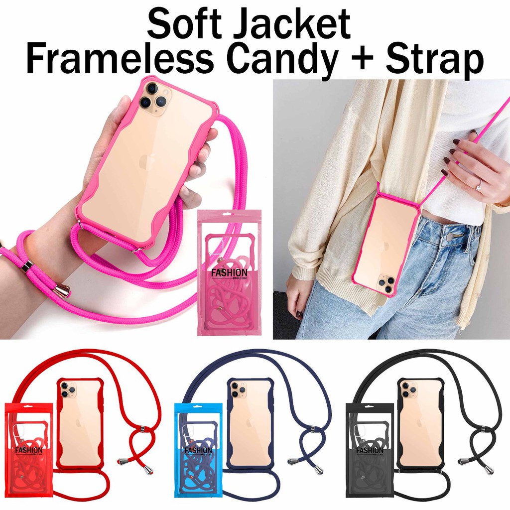CASE FRAMELESS CANDY AND STRAP CORD SAMSUNG A10S A20S  S20 S20+