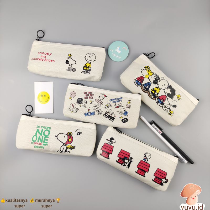 

Tempat Pensil Kanvas charlie and snoopy/ Kotak Pensil lucu dompet pensil terbaru