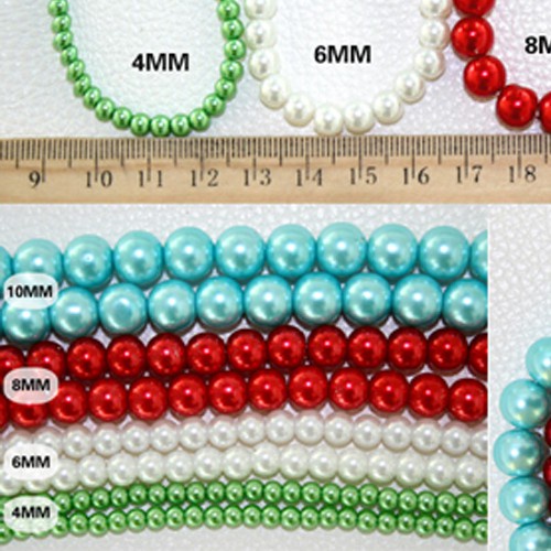 Manik Mutiara Kaca Ready Stock.4mm 6mm 8mm 10mm Untuk Manik-Manik Perhiasan Diy Craft.Crochet.Beading.Knitting