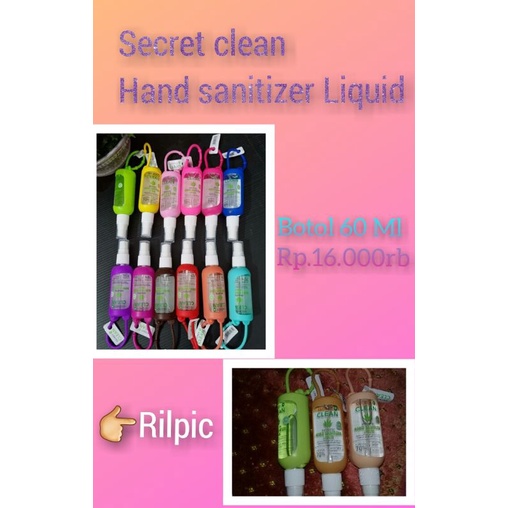 Secret clean hand sanitizer Liquid spray