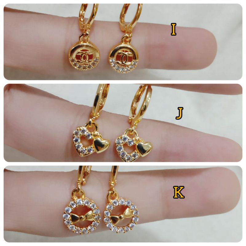 RAL60. Anting xuping dewasa lapis emas dgn mata zircon model jepit