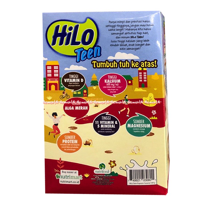 Hilo Teen Popcorn Caramel 500gr Susu Untuk Kalsium Pertumbuhan Tulang Hailo Ten Rasa Pop corn Karamel 500gr