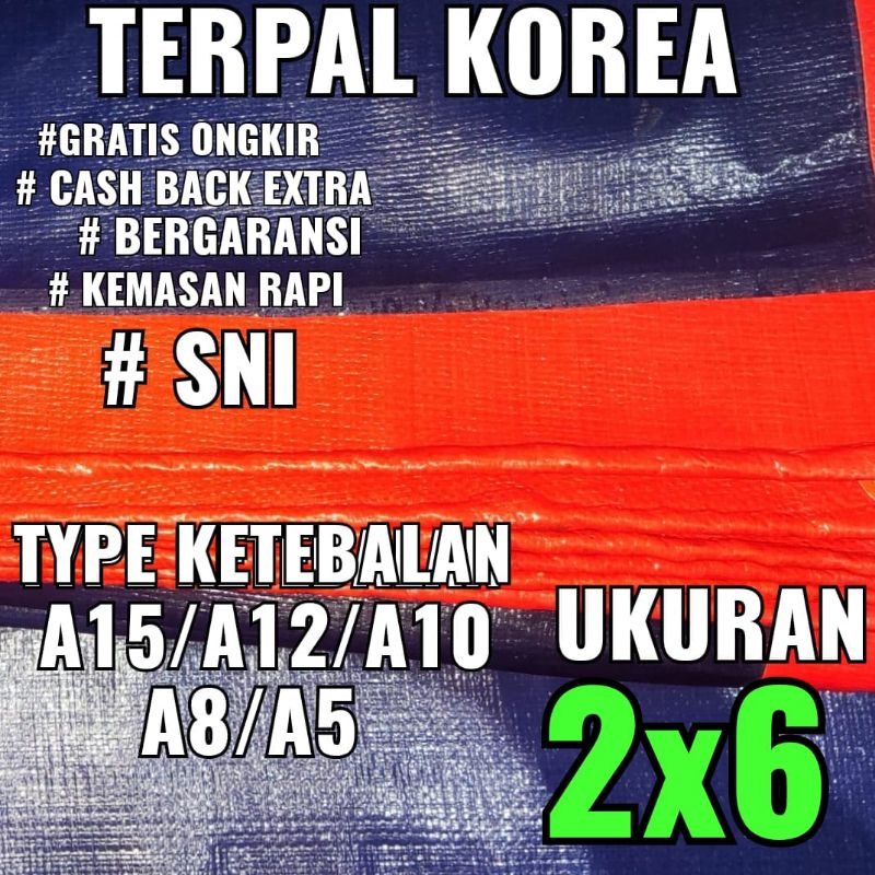 TERPAL KOREA A15 A12 A10 A8 A5 UKURAN 2X6 METER