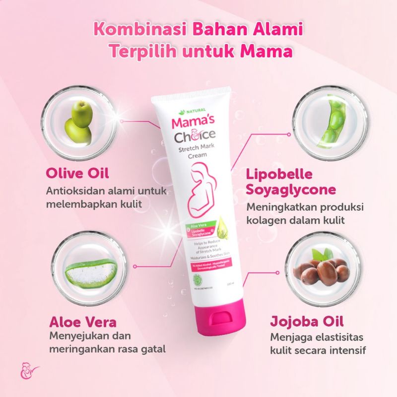 Mama's Choice Stretch Mark Cream - Untuk Perut Gatal Dan Stretch Mark