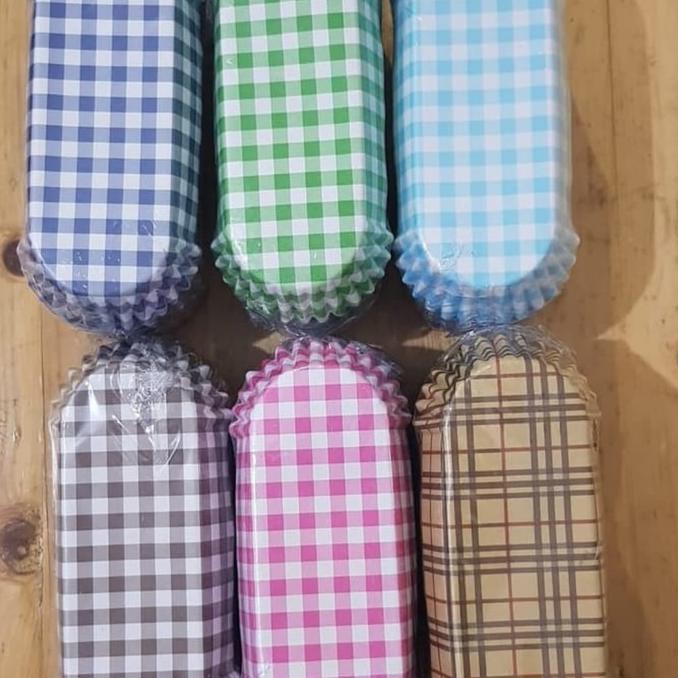 

Kertas Tatakan alas roti oval laminasi poligonal motif isi 100 pc