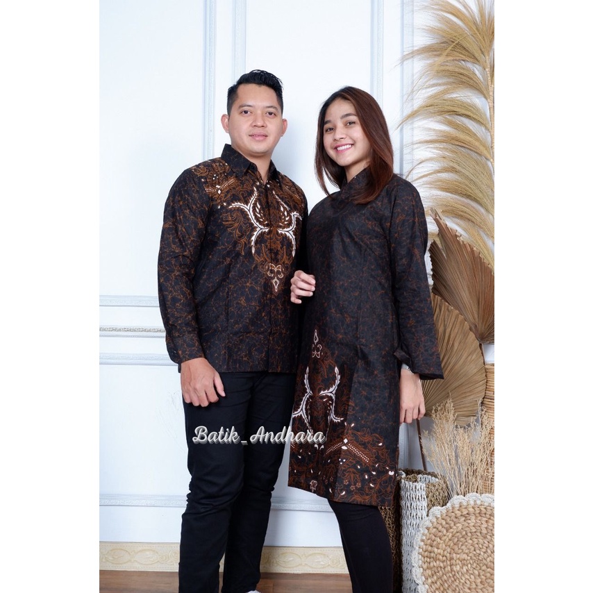 Batik Tunik Atasan Wanita Modern Terbaru / Batik Tunik Modern Wanita Premium Couple Kondangan Terbaru GINANDRA