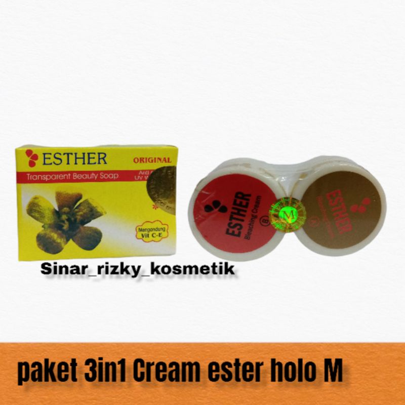 Paket 3in1 Cream ESTHER Holo M Tambah Sabun