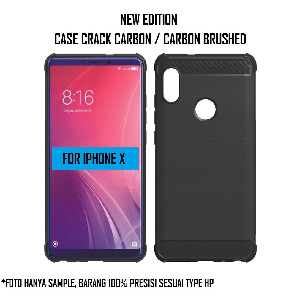Case Crack Carbon IPHONE X Case Carbon Brush Carbon Brushed