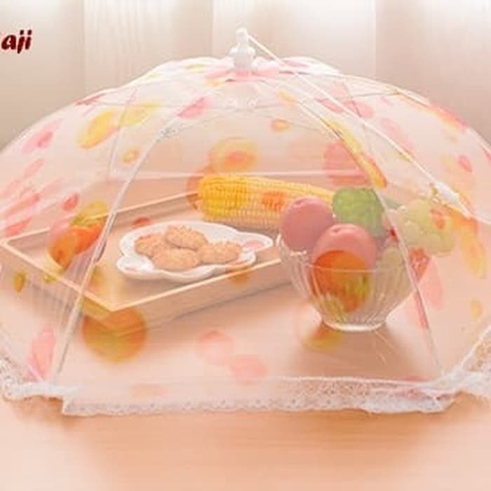 Tudung Saji Lipat TRANSPARAN Makan meja Makanan Food Umbrella Cover warna random grosir unik2