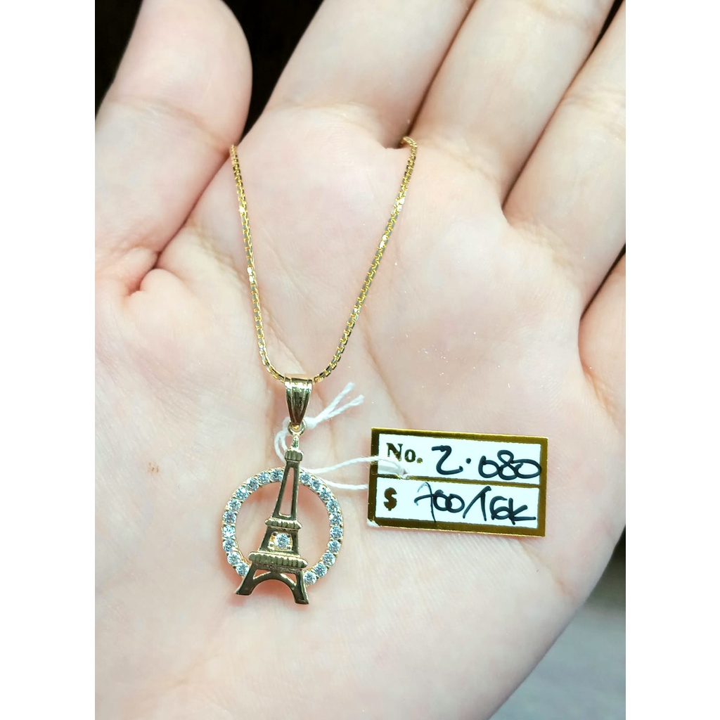 Liontin Pendant Emas Eiffel Tower Kadar 70% 2.08 Gram (Tanpa Kalung)