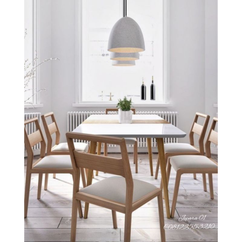 Kursi Makan set Modern 6 kursi