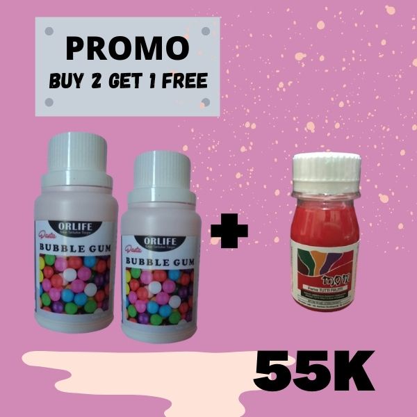 

PAKET LENGKAP AND MURAH (2 ORLIFE FREE 1 MOM) Perisa Pasta Plain Bablegum atau Permen Karet Bening Orlife 100 Gram - PERISA MAKANAN RASA PERMEN KARET
