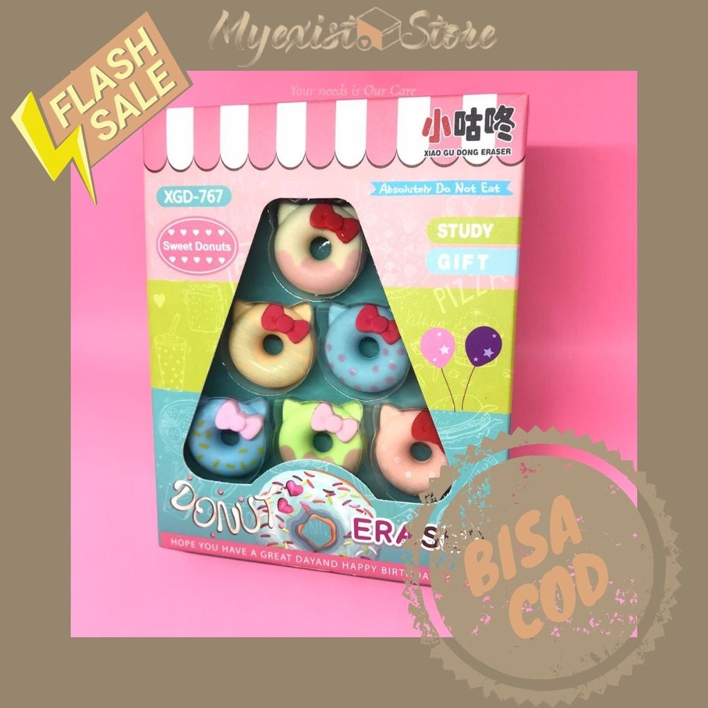 

Penghapus motif donat imut 1 set eraser PENGHAPUS DONAT KEKINIAN ALAT TULIS KANTOR SEKOLAH STATIONARY DONAT MICKEY DISNEY FREE ELEGAN BOX - IVN69