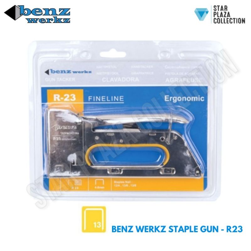 DIJAMIN ASLI RAPIDE Staple Stapler Gun Tacker R23 - Staples Hekter Gun Tembak Manual (untuk Pengerjaan Sofa, Jok Motor, Kursi, Laminating, Dekorasi)