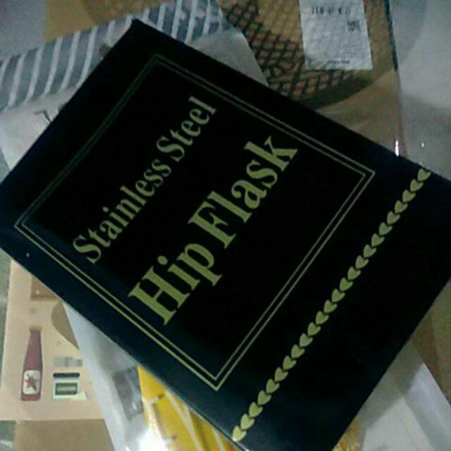 Botol Minum Wine Flask Stainless Steel Bentuk Kotak Flask Hip Square Shape 8oz - Silver