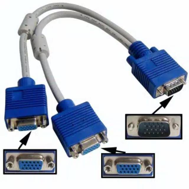 KABEL VGA CABANG 1 MALE - 2 FEMALE / KABEL VGA SPLITTER