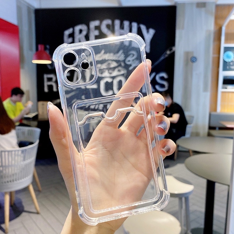 Case Kartu Clear Card Holder Wallet Softcase iPhone 13 11 12 Pro Max 7 8 Plus X XR XS MAX Casing