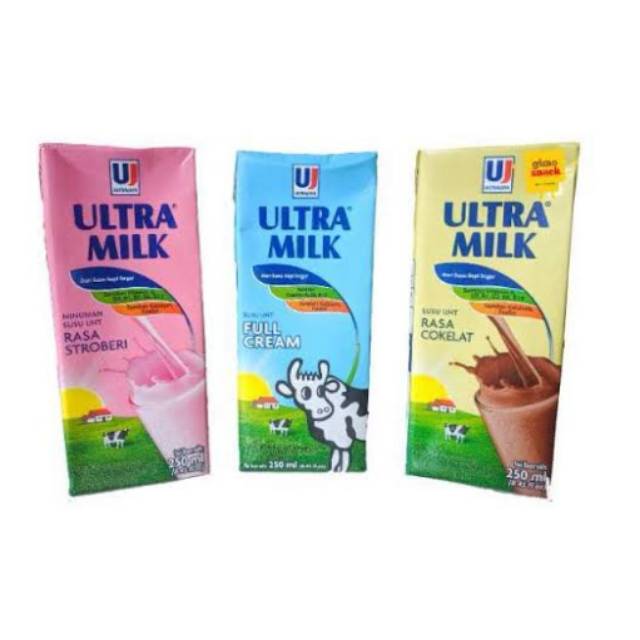

Ultra Milk 250ml Coklat Stroberi Full Cream