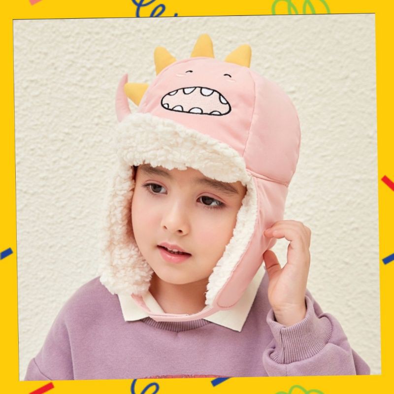 Topi Dino Dinosaurus Import / Topi Hangat / Topi Anak Laki Laki Perempuan Topi Bayi | Fashion Anak Bayi Laki Laki | kocagdotid-5