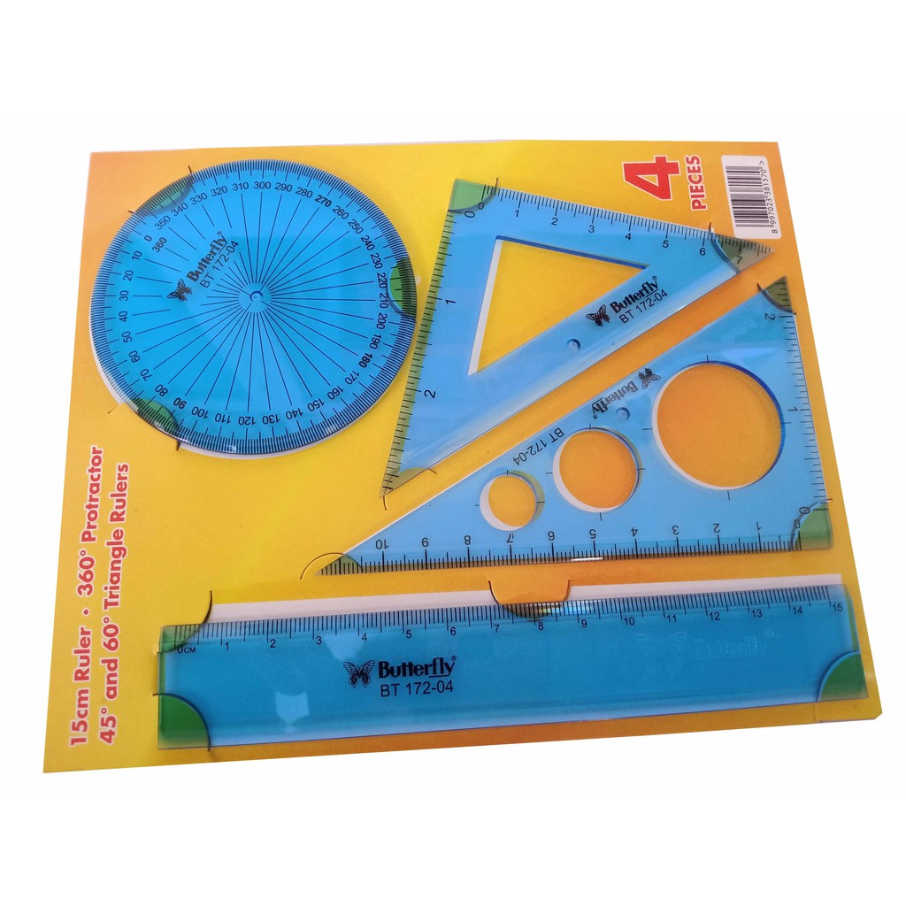 

Penggaris Mathematical Set 4 pcs Multiwarna