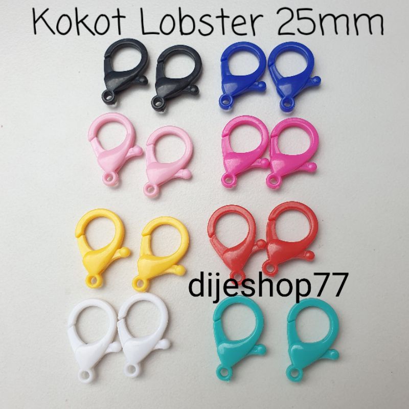 Kokot Udang 25mm Plastik Warna Warni ( PREMIUM ) / Kokot Lobster 25 mm / Kait Lobster / Kait Tali Ma
