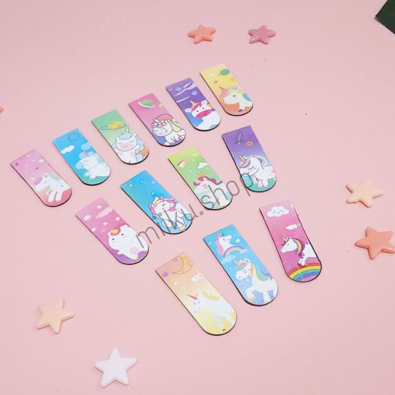 

1PCS PEMBATAS BUKU MAGNET BOOKMARK UNICORN