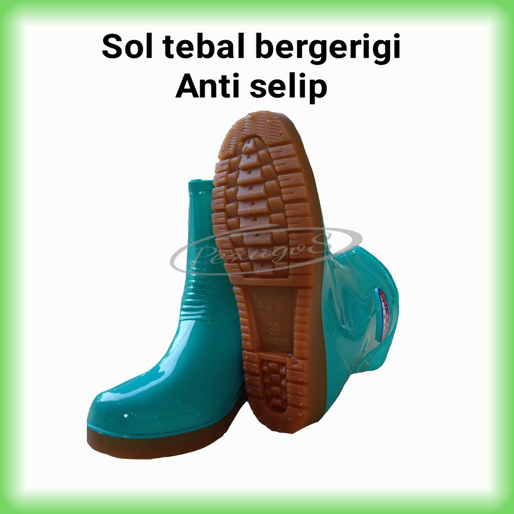 AP BOOTS PENDEK 21cm SEPATU BOOTS WANITA PENDEK SEPATU BOOT KARET PENDEK ANTI AIR HUJAN ((21cm))