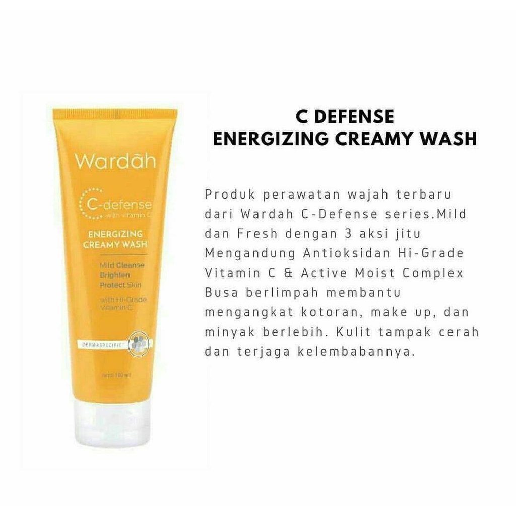 Wardah C- Defense Energizing Creamy Wash 60 ml / Wardah C Defense Energizing Creamy Wash / Wardah C- Defense Series