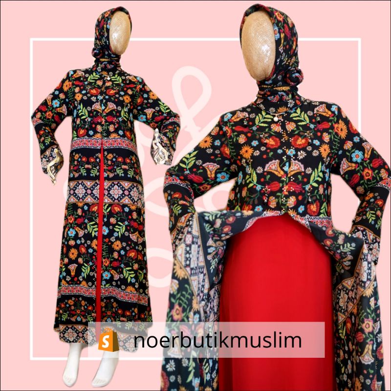 [ cemi_cemi ] Hikmat Fashion Original A4877 Abaya Hikmat A4877 - noerbutikmuslim - Gamis lebaran -