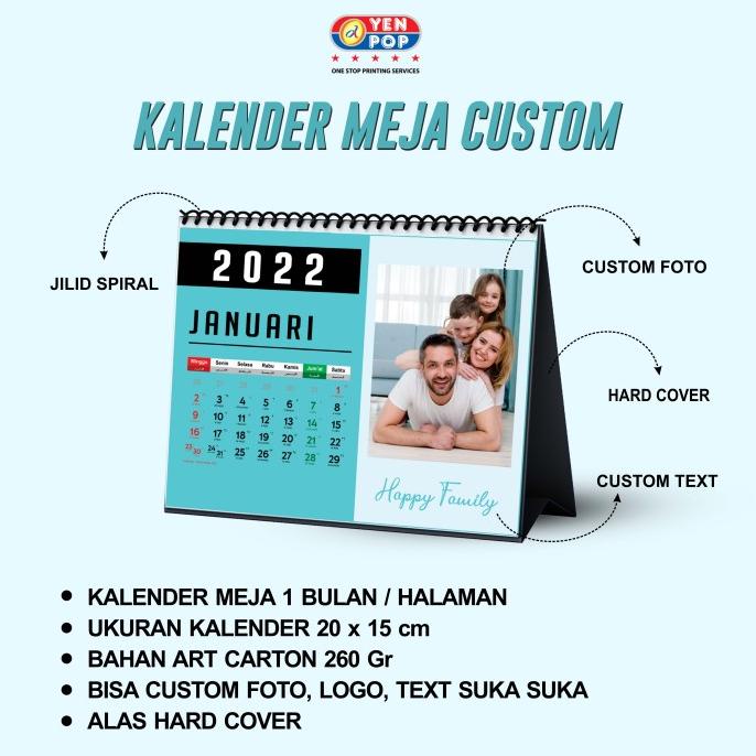 

READY COD Kalender Meja Uk. A5 - 7 lembar (Custom Foto, Nama) Alas Hardcover TERUJI Kode 1011