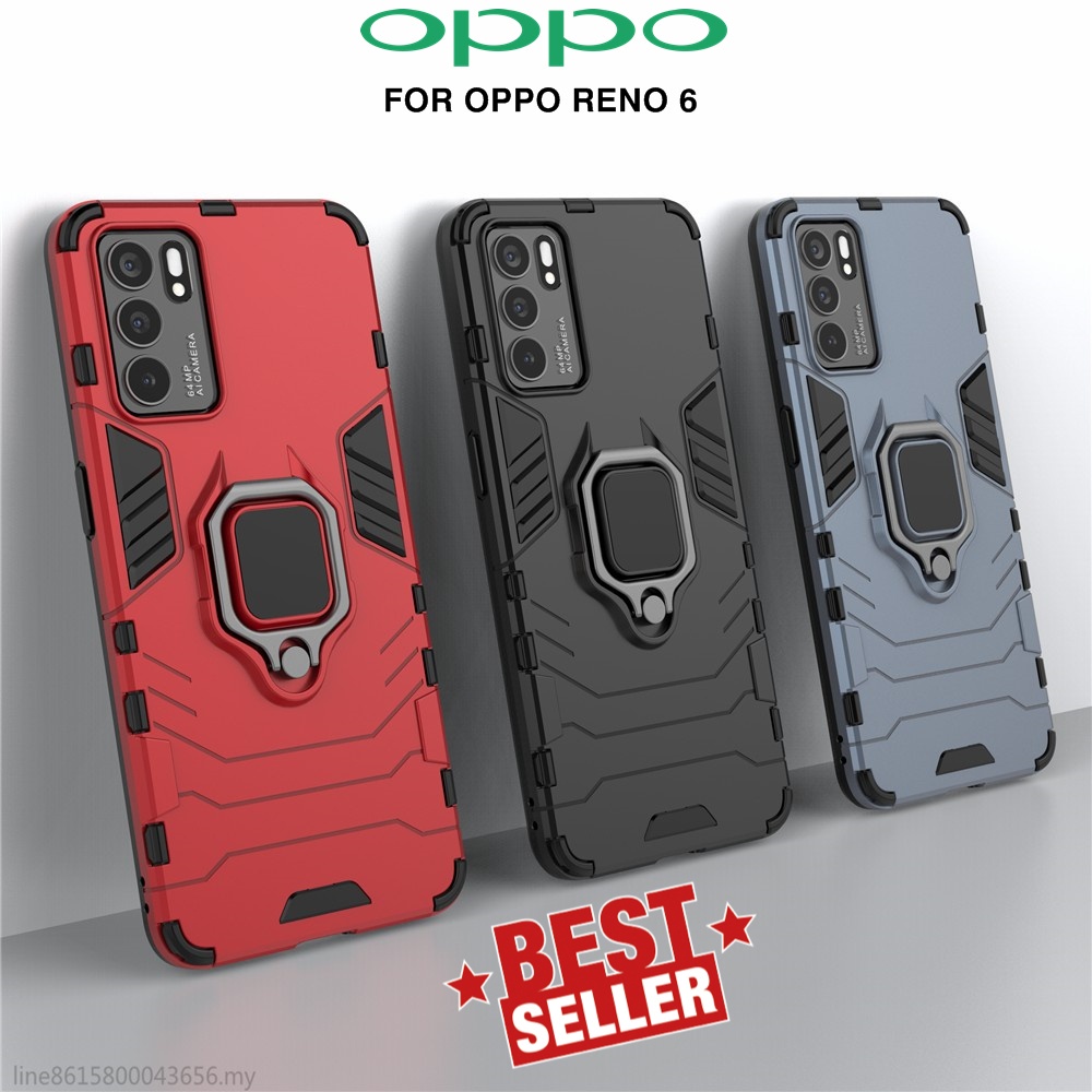 Oppo Reno 6 4G 5G Transformer i ring slim armor hard case magnetic stand transformer oppo reno 6