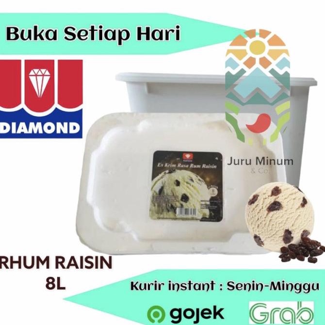 

DIAMOND ICE CREAM RHUM RAISIN 8L / ES KRIM RUM KISMIS EMBER PARTY
