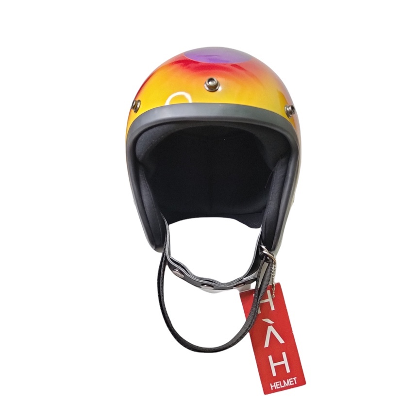 Helm Slim Head Motif Api Kuning Ungu