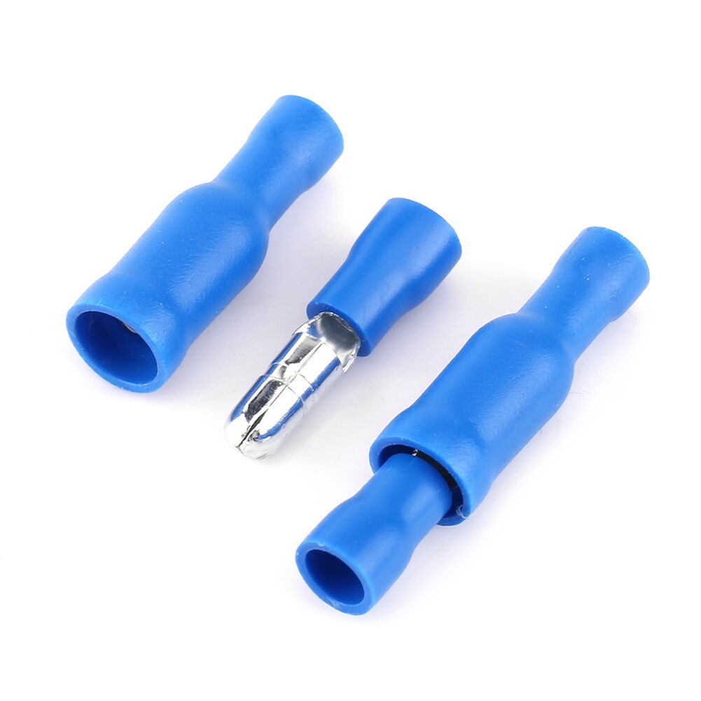 Bullet Blue Biru Insulated Male Female Quick Splice Wire Terminals Wire Crimp Connectors Set Termina