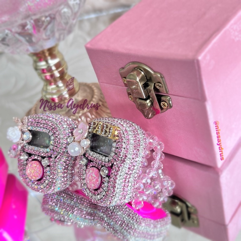 Tasbih Digital Cantik Custom Pink For Gift | Tasbih Digital Swarovski Premium Custom
